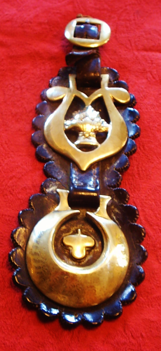Vintage Solid Brass Horse Harness Medallion Tack Standing Lion Shield Shape